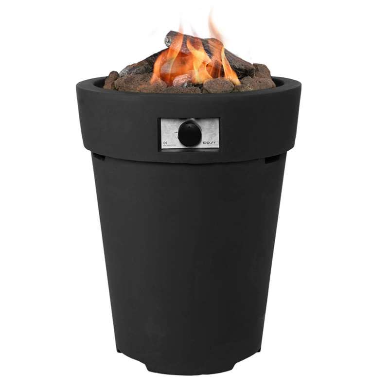 Conjugeren vlam pop CosiDrum 70 Gas Fire Pit Table in Black or Light Grey