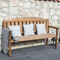 Triple Wooden Garden Bench