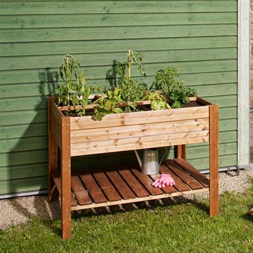 Gardener’s Sectional Raised Planter With Shelf