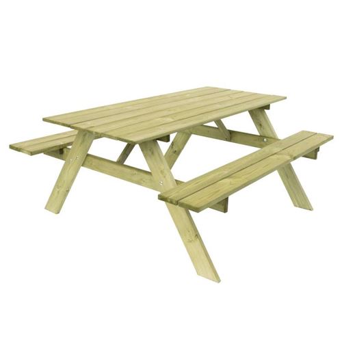 Light Combined Wooden Garden Picnic Bench with Table