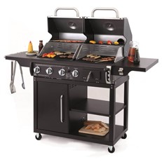 Buffalo Dual Fuel Charcoal and Gas Combo BBQ Grill