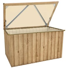 Outdoor Metal Storage Box with Oak Finish