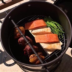 Hinged Grate for the Pit Barrel Cooker