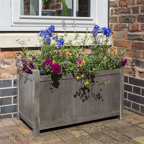 Modern Alderley Rectangular Planter With Grey Wash