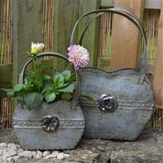 Pair of Garden Handbag Planters