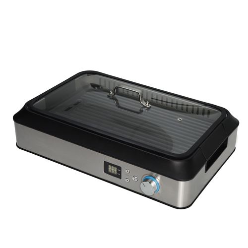 SMOKELESS GRILL - Premium Electric Indoor Grill BBQ - Digital Control, Non-Stick, Smokeless with Built in Extractor Fan, Easy to Clean 1500W