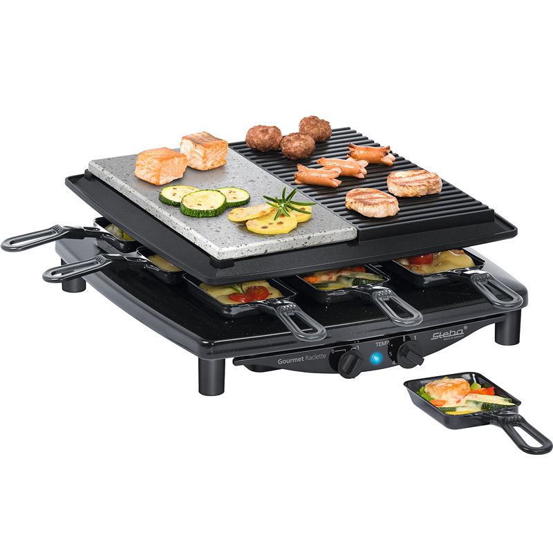 Steba RC-4-PLUS people Non-stick Premium Grill – Coated Electric 6 for Black Raclette Quality