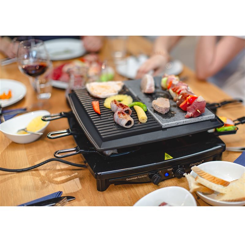 Steba RC-4-PLUS 6 Black – Electric Coated Quality Non-stick for Grill Raclette people Premium