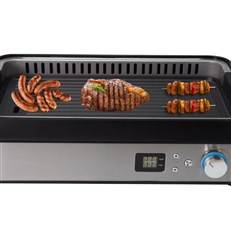 SMOKELESS GRILL - Premium Electric Indoor Grill BBQ - Digital Control, Non-Stick, Smokeless with Built in Extractor Fan, Easy to Clean 1500W